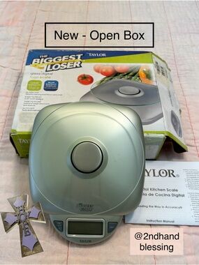Open Box The Biggest Loser Taylor Glass Digital Food Scale, Silver